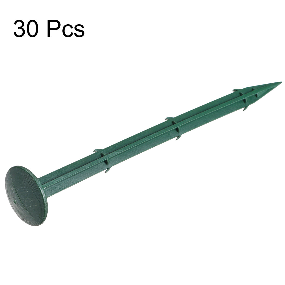 Harfington Plastic Garden Stakes Anchors Landscape Ground Nail 200mm 7.9-inch Green 30pcs