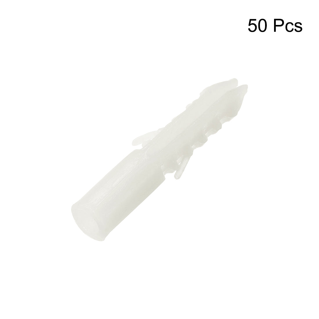 Harfington 8x40mm Plastic Expansion Tube Bolts Column Frame Fixings White 50pcs