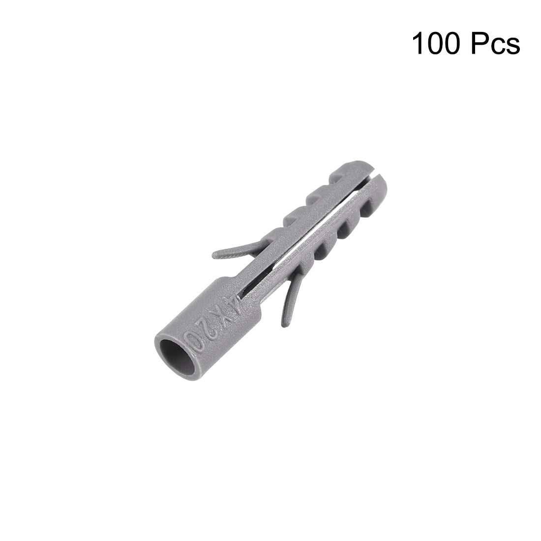 Harfington 4x20mm Plastic Expansion Tube Bolts Column Frame Fixings Gray 100pcs