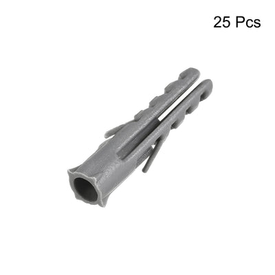 Harfington 6x30mm Plastic Expansion Tube Bolts Column Frame Fixings Gray 25pcs