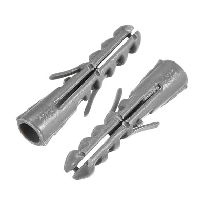 Harfington 8x38mm Plastic Expansion Tube Bolts Column Frame Fixings Gray 25pcs