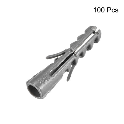 Harfington 8x38mm Plastic Expansion Tube Bolts Column Frame Fixings Gray 100pcs