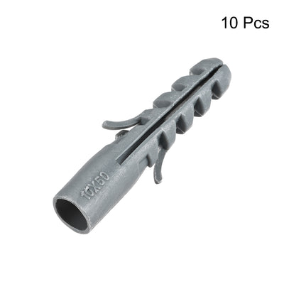 Harfington 10x48mm Plastic Expansion Tube Bolts Column Frame Fixings Gray 10pcs
