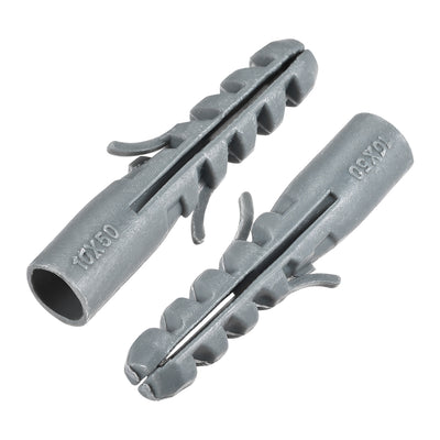 Harfington 10x48mm Plastic Expansion Tube Bolts Column Frame Fixings Gray 10pcs