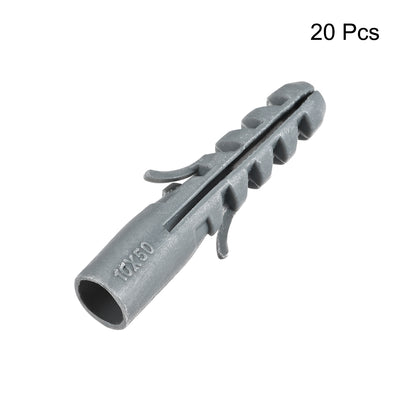 Harfington 10x48mm Plastic Expansion Tube Bolts Column Frame Fixings Gray 20pcs
