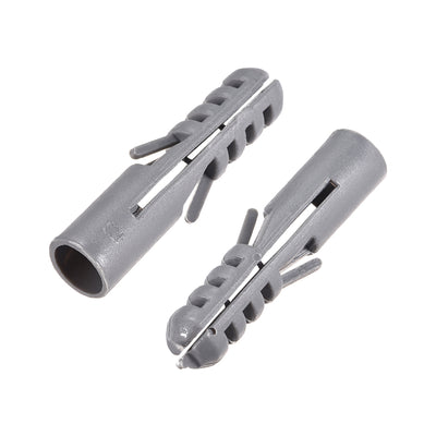 Harfington 12x58mm Plastic Expansion Tube Bolts Column Frame Fixings Gray 10pcs