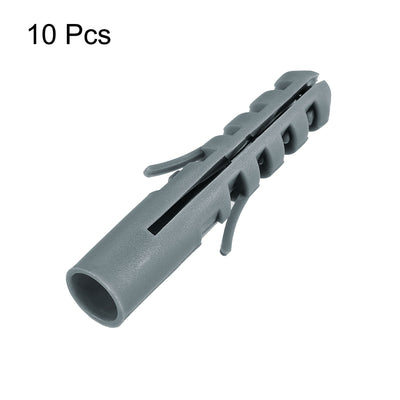 Harfington 14x75mm Plastic Expansion Tube Bolts Column Frame Fixings Gray 10pcs