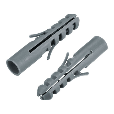 Harfington 14x75mm Plastic Expansion Tube Bolts Column Frame Fixings Gray 10pcs