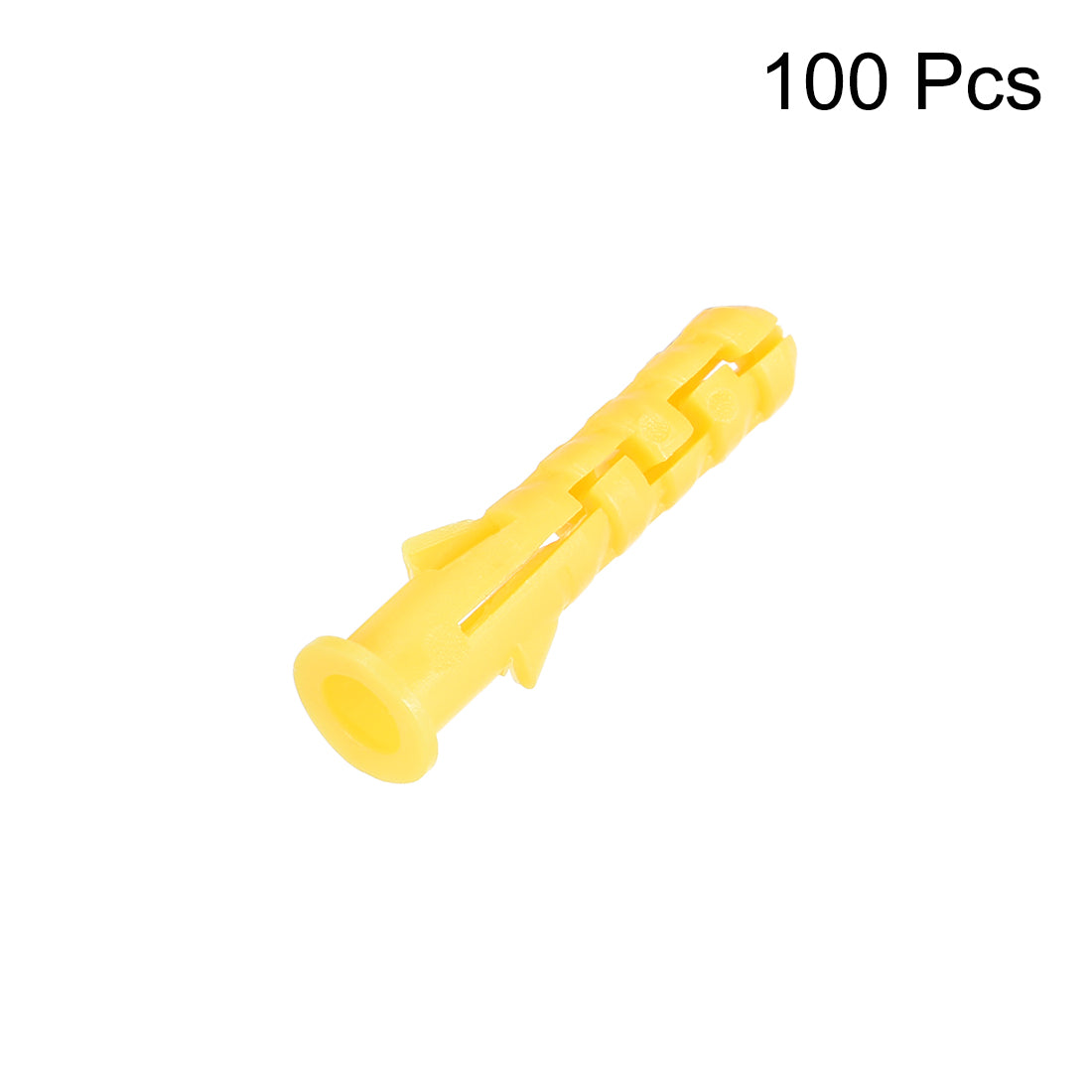 Harfington 6x30mm Plastic Expansion Tube Bolts Column Frame Fixings Yellow 100pcs