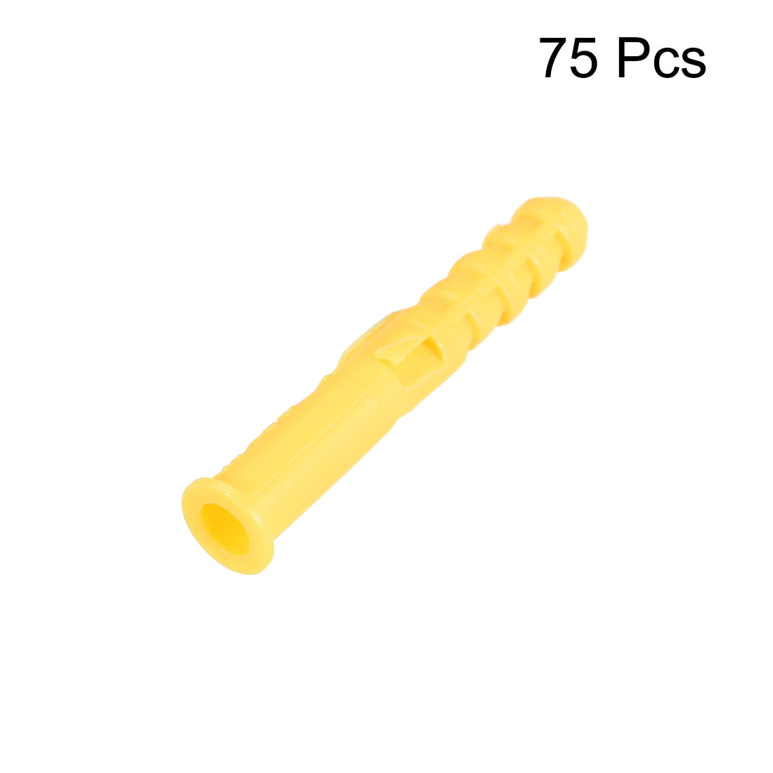 Harfington 6x40mm Plastic Expansion Tube Bolts Column Frame Fixings Yellow 75pcs