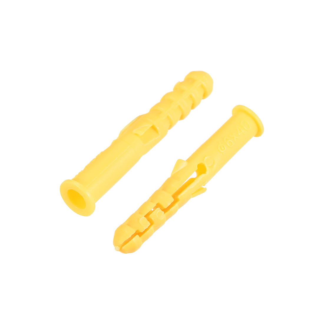 Harfington 6x40mm Plastic Expansion Tube Bolts Column Frame Fixings Yellow 75pcs