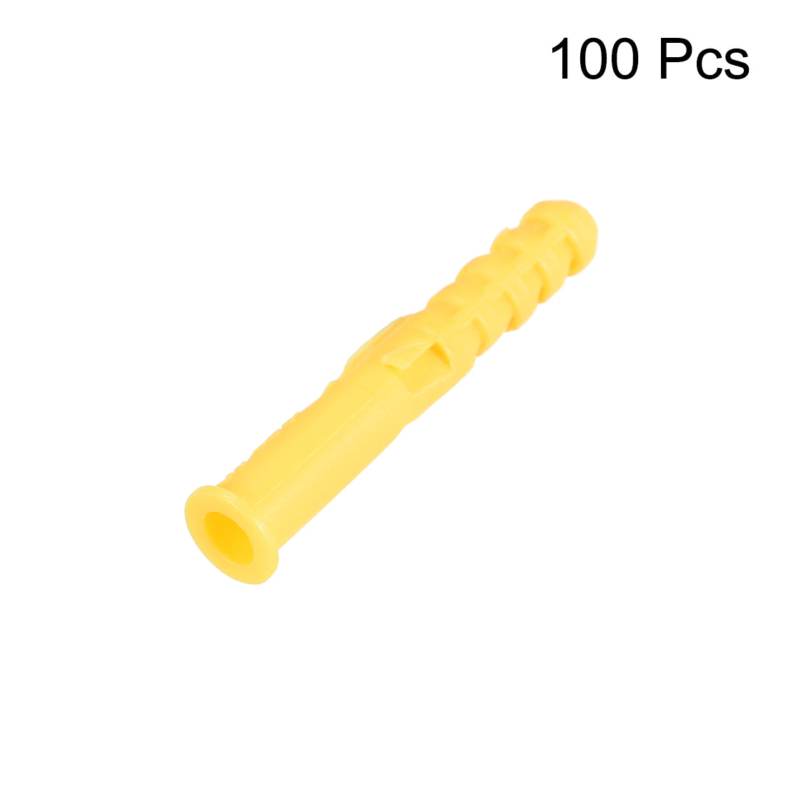 Harfington 6x40mm Plastic Expansion Tube Bolts Column Frame Fixings Yellow 100pcs
