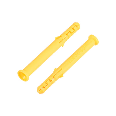 Harfington 6x60mm Plastic Expansion Tube Bolts Column Frame Fixings Yellow 25pcs