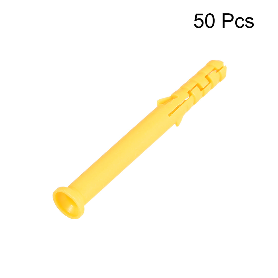 Harfington 6x60mm Plastic Expansion Tube Bolts Column Frame Fixings Yellow 50pcs
