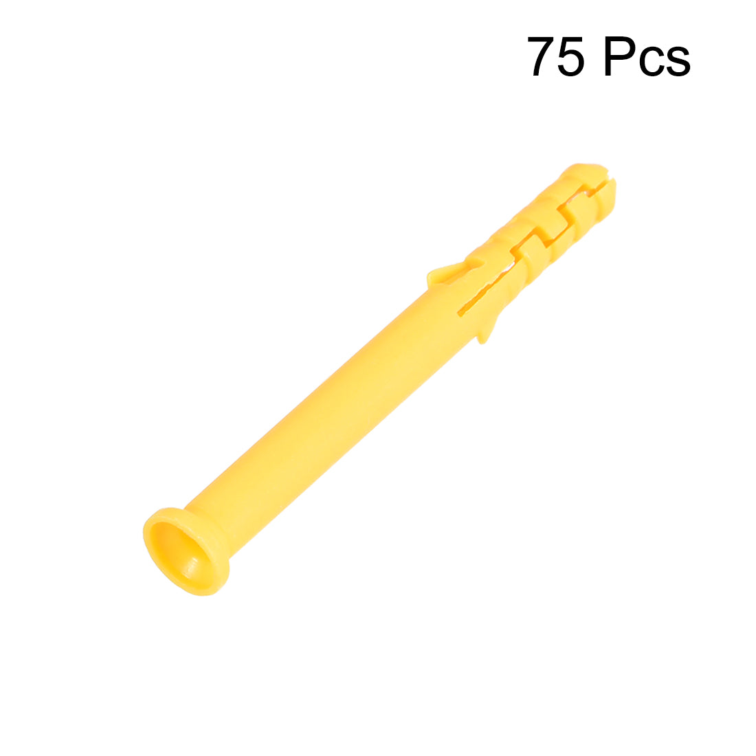 Harfington 6x60mm Plastic Expansion Tube Bolts Column Frame Fixings Yellow 75pcs