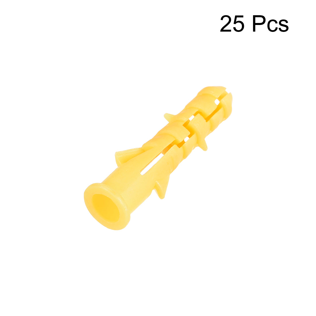 Harfington 8x40mm Plastic Expansion Tube Bolts Column Frame Fixings Yellow 25pcs
