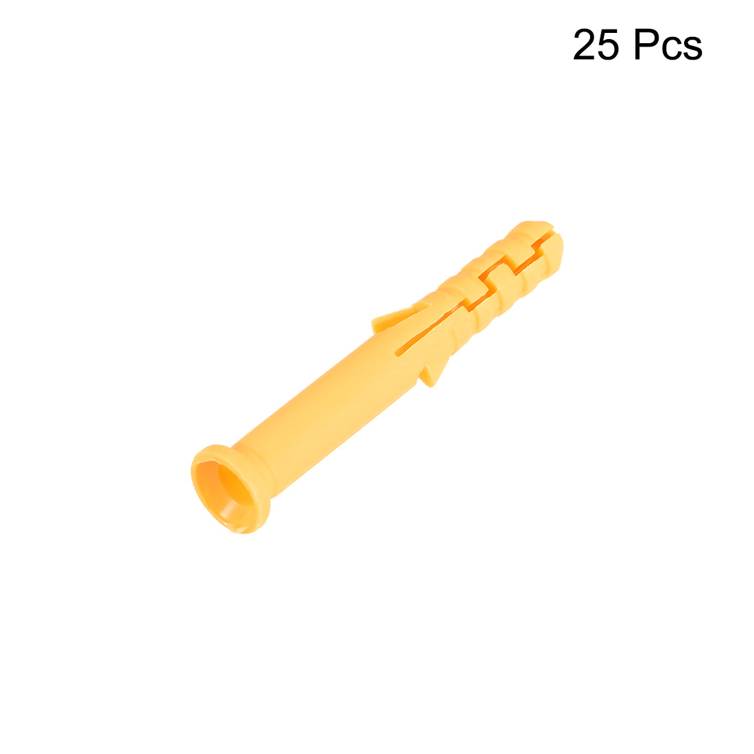 Harfington 8x60mm Plastic Expansion Tube Bolts Column Frame Fixings Yellow 25pcs