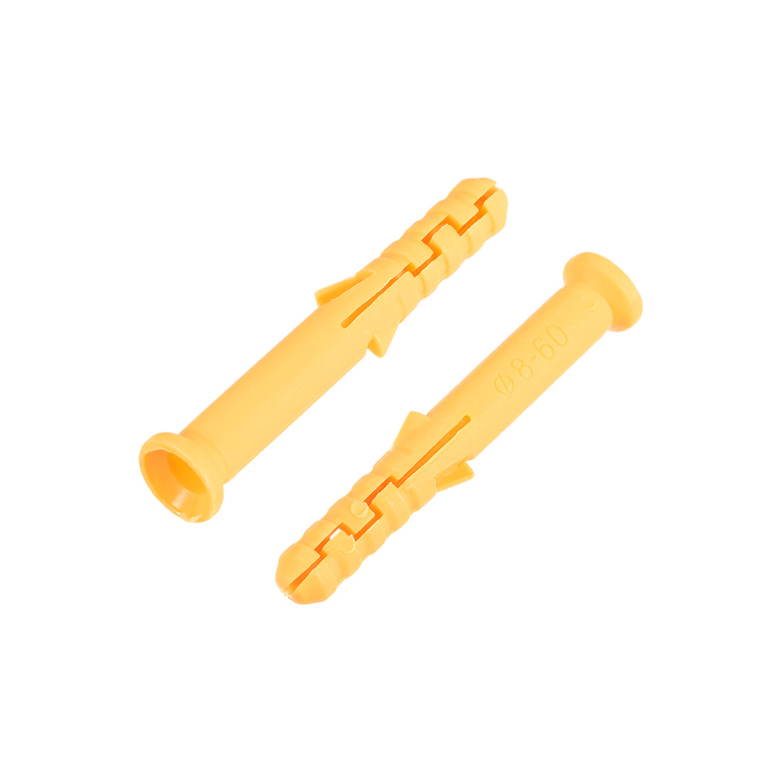 Harfington 8x60mm Plastic Expansion Tube Bolts Column Frame Fixings Yellow 50pcs