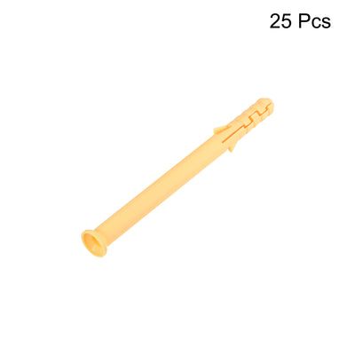 Harfington 8x100mm Plastic Expansion Tube Bolts Column Frame Fixings Yellow 25pcs