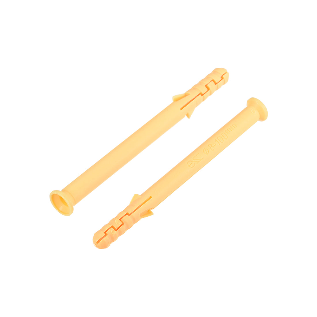 Harfington 8x100mm Plastic Expansion Tube Bolts Column Frame Fixings Yellow 75pcs