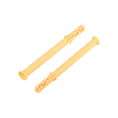 Harfington 8x100mm Plastic Expansion Tube Bolts Column Frame Fixings Yellow 75pcs