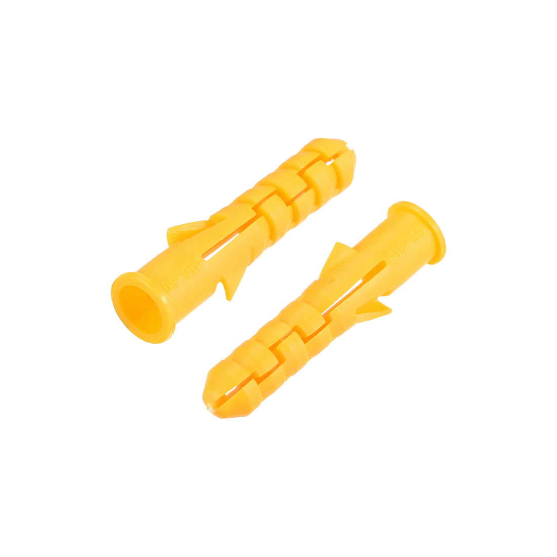 Harfington 10x50mm Plastic Expansion Tube Bolts Column Frame Fixings Yellow 20pcs