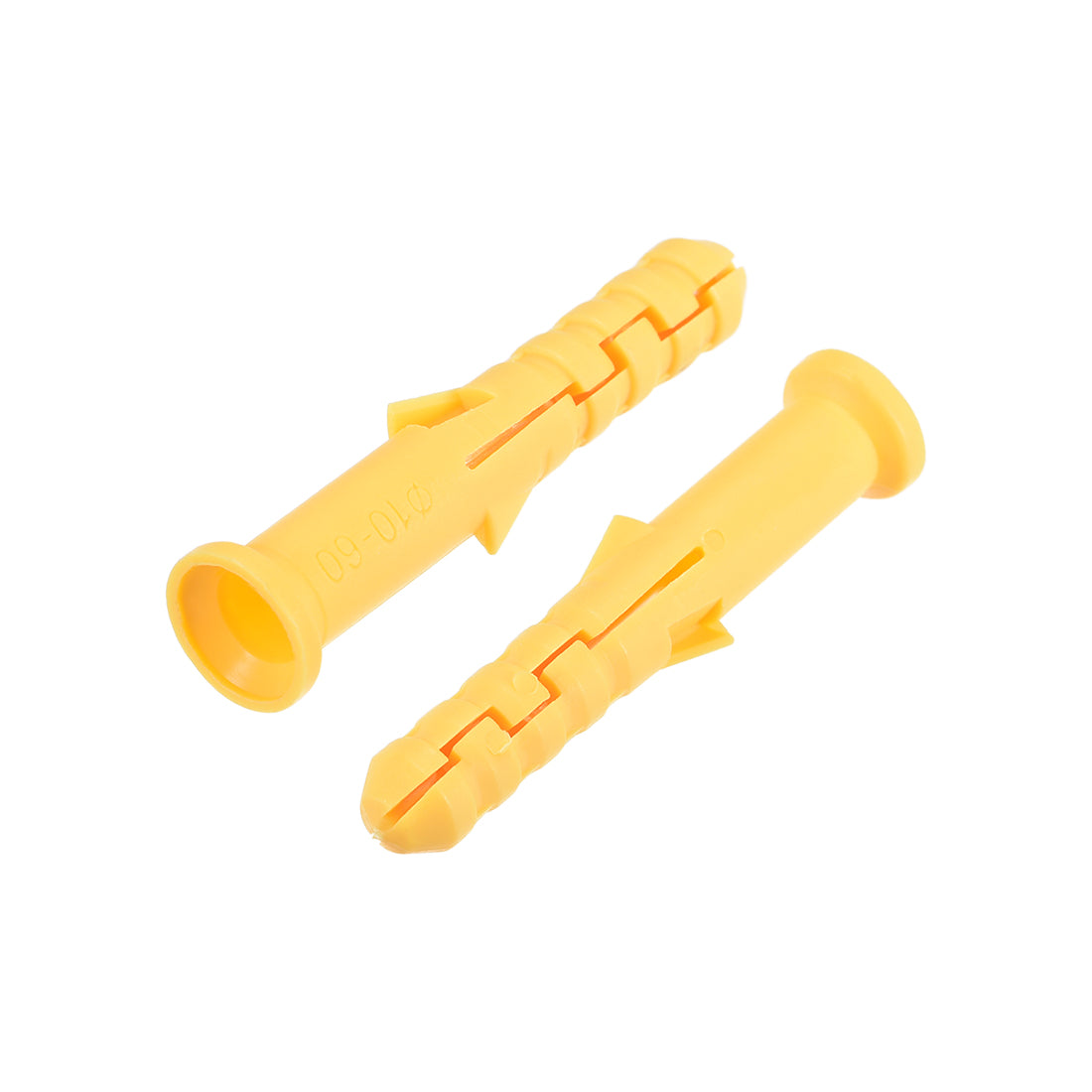 Harfington 10x60mm Plastic Expansion Tube Bolts Column Frame Fixings Yellow 20pcs