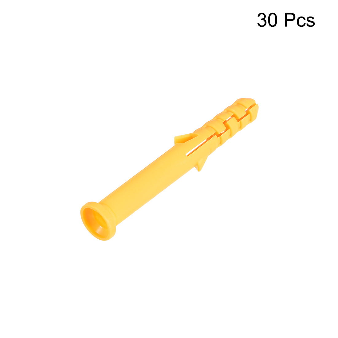 Harfington 10x80mm Plastic Expansion Tube Bolts Column Frame Fixings Yellow 30pcs