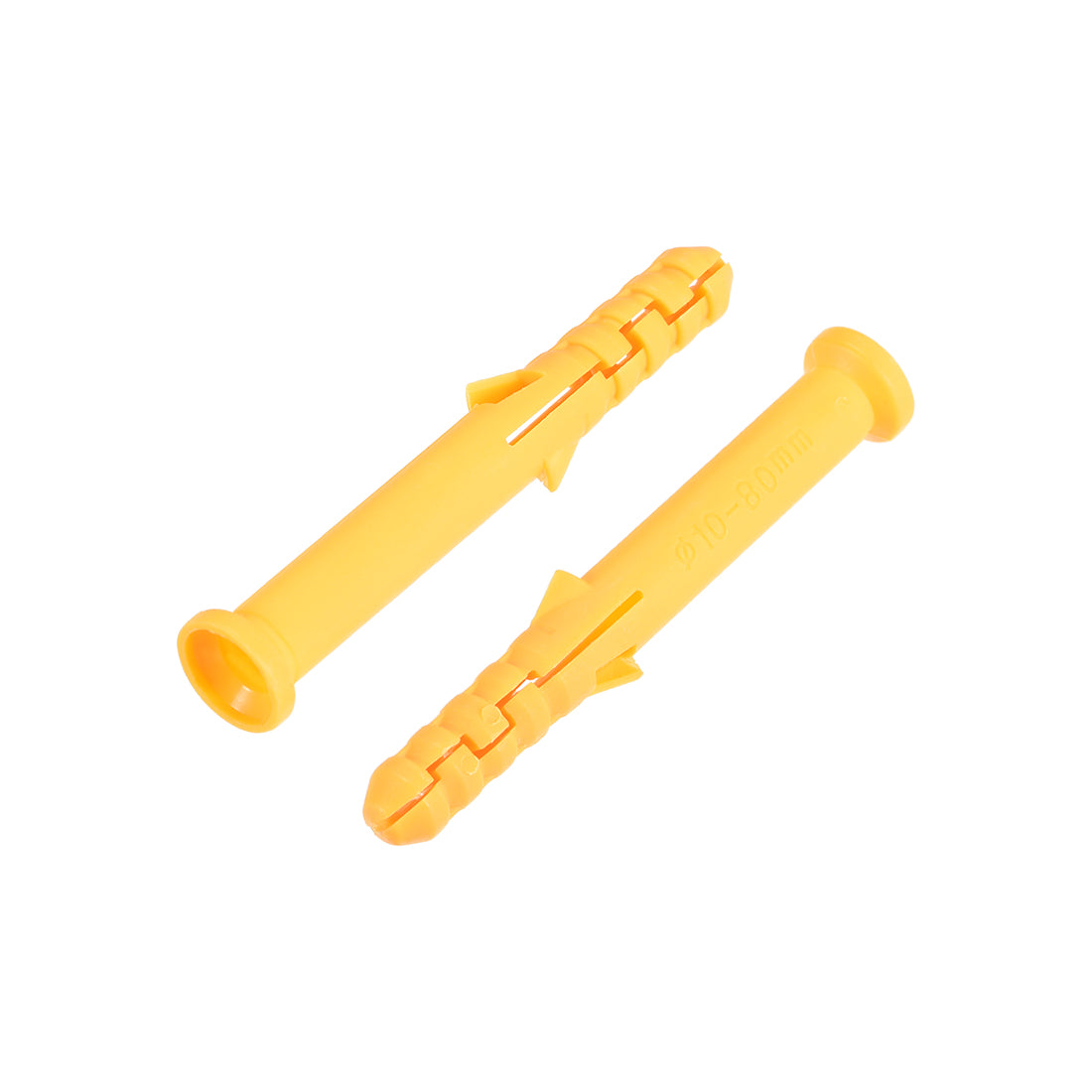 Harfington 10x80mm Plastic Expansion Tube Bolts Column Frame Fixings Yellow 30pcs