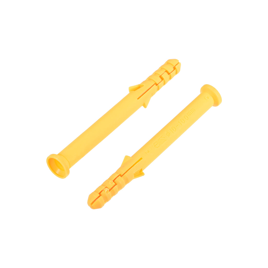Harfington 10x100mm Plastic Expansion Tube Bolts Column Frame Fixings Yellow 20pcs
