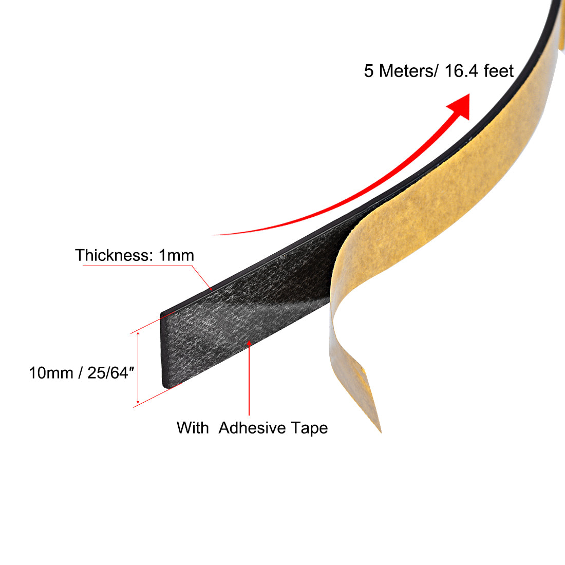 Harfington Magnetic Strip w White Adhesive Tape 16.4 Feet