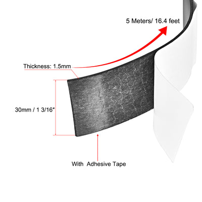 Harfington Magnetic Strip w White Adhesive Tape 16.4 Feet
