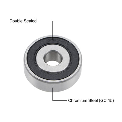 Harfington Deep Groove Ball Bearings Double Seal Chrome Steel ABEC3