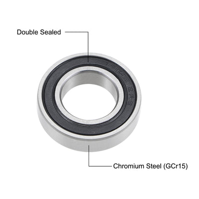 Harfington Deep Groove Ball Bearings Thin Section Double Sealed Chrome Steel ABEC3