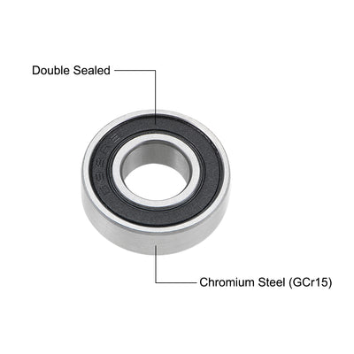 Harfington Deep Groove Ball Bearings Double Seal Chrome Steel Roller