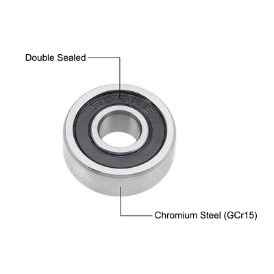 Harfington Deep Groove Ball Bearings Double Seal Chrome Steel ABEC3