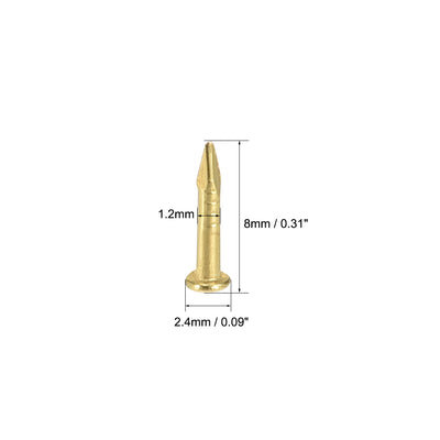 Harfington Tiny Brass Nails 1mmX8mm for DIY Decorative Pictures Wooden Boxes Household Accessories 100pcs