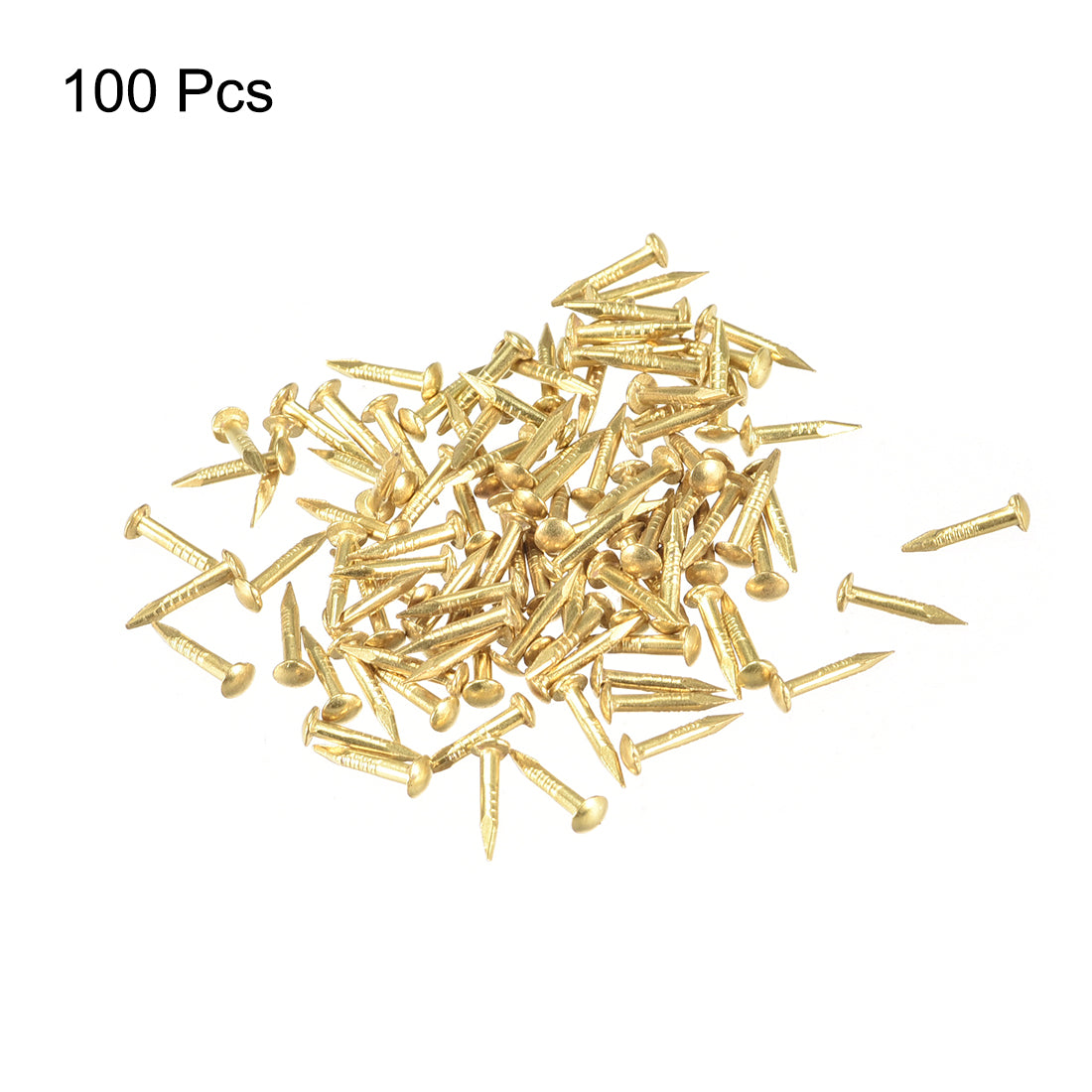 Harfington Tiny Brass Nails 1mmX8mm for DIY Decorative Pictures Wooden Boxes Household Accessories 100pcs