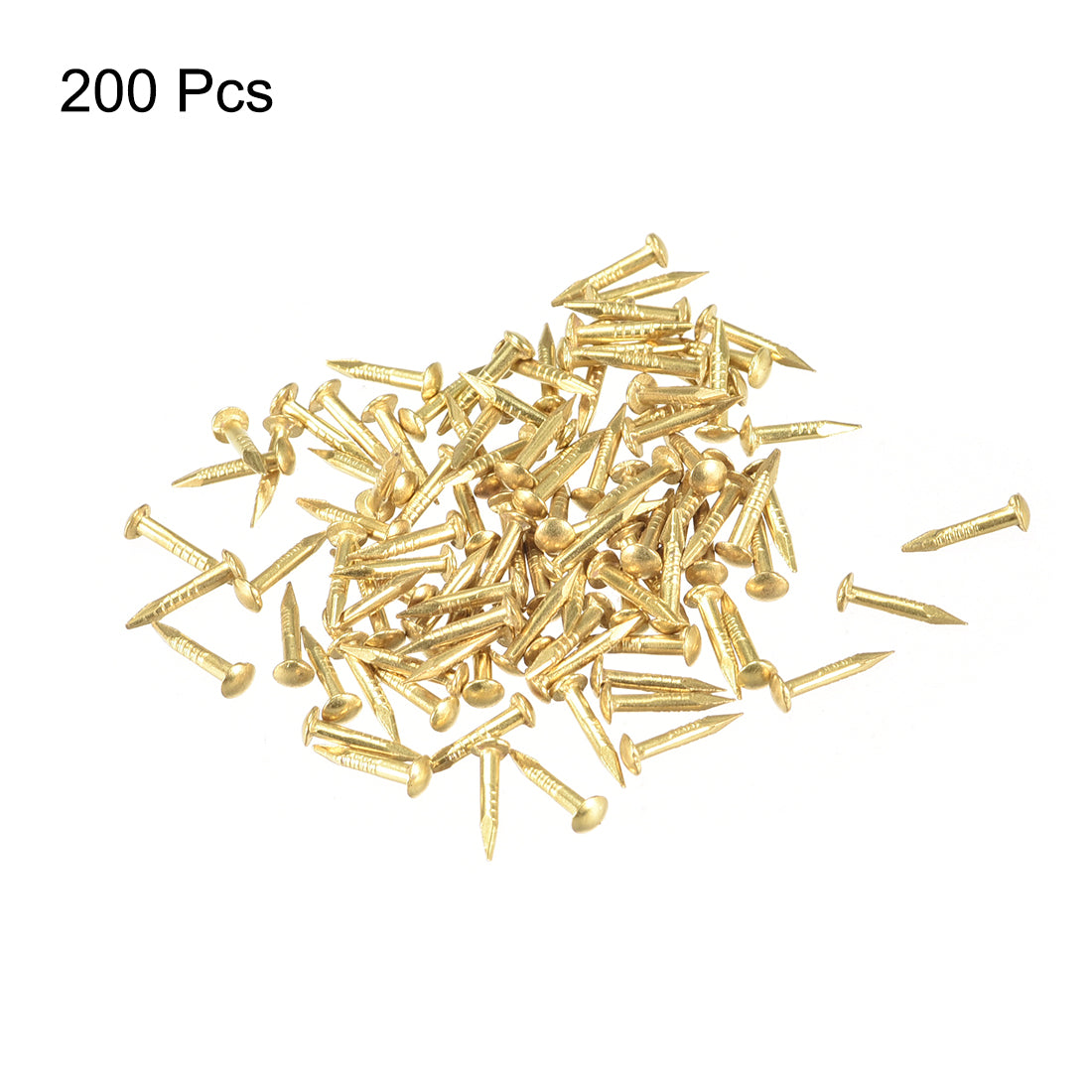 Harfington Tiny Brass Nails 1mmX8mm for DIY Decorative Pictures Wooden Boxes Household Accessories 200pcs