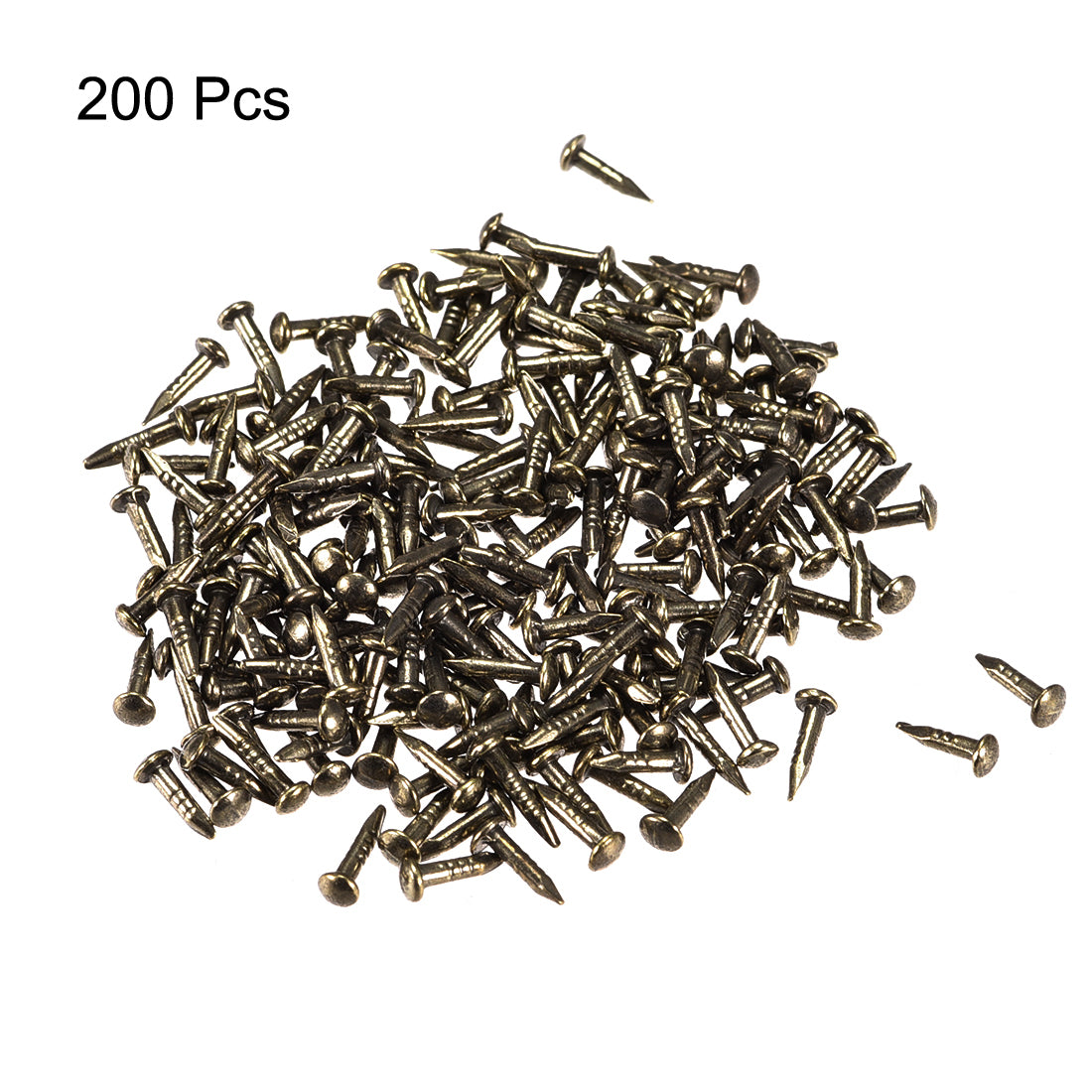 Harfington Small Tiny Nails 1X6mm for DIY Decorative Pictures Wooden Boxes Household Accessories Bronze Tone 200pcs