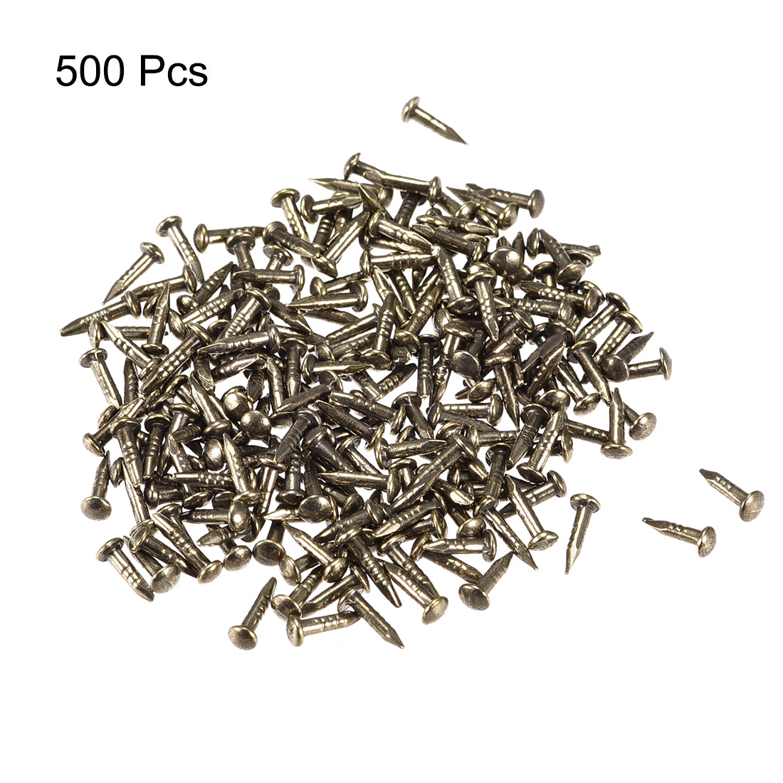 Harfington Small Tiny Nails 1X6mm for DIY Decorative Pictures Wooden Boxes Household Accessories Bronze Tone 500pcs