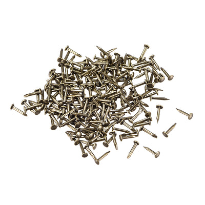 Harfington Small Tiny Nails 1X8mm for DIY Decorative Pictures Wooden Boxes Household Accessories Bronze Tone 200pcs
