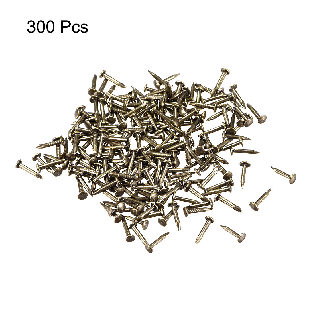 Harfington Small Tiny Nails 1X8mm for DIY Decorative Pictures Wooden Boxes Household Accessories Bronze Tone 300pcs