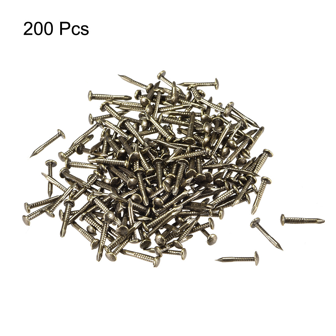 Harfington Small Tiny Nails 1X10mm for DIY Decorative Pictures Wooden Boxes Household Accessories Bronze Tone 200pcs