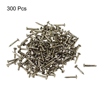 Harfington Small Tiny Nails 1X10mm for DIY Decorative Pictures Wooden Boxes Household Accessories Bronze Tone 300pcs