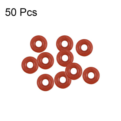 Harfington Silicone O-Rings OD, Inner Diameter, Width, Seal Gasket Red 50 Piece