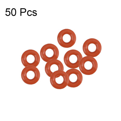 Harfington Silicone O-Rings OD, Inner Diameter, Width, Seal Gasket Red 50 Piece
