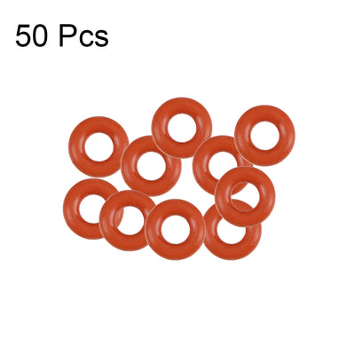Harfington Silicone O-Rings OD, Inner Diameter, Width, Seal Gasket Red 50 Piece