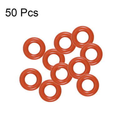 Harfington Silicone O-Rings OD, Inner Diameter, Width, Seal Gasket Red 50 Piece