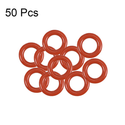 Harfington Silicone O-Rings OD, Inner Diameter, Width, Seal Gasket Red 50 Piece